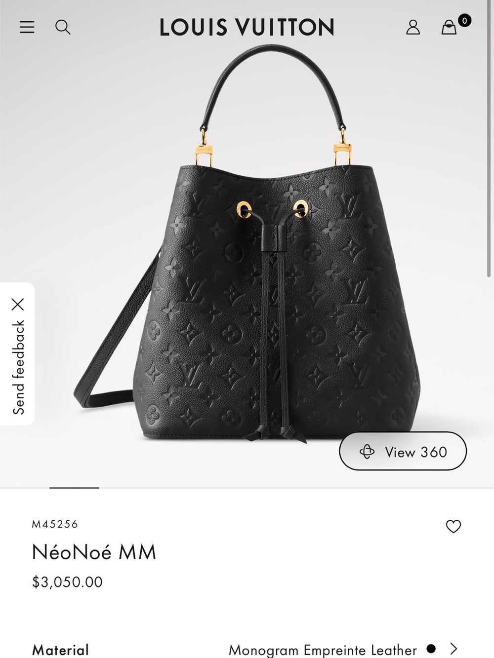 Louis Vuitton Black Monogram Empreinte Drawstring Bucket Bag